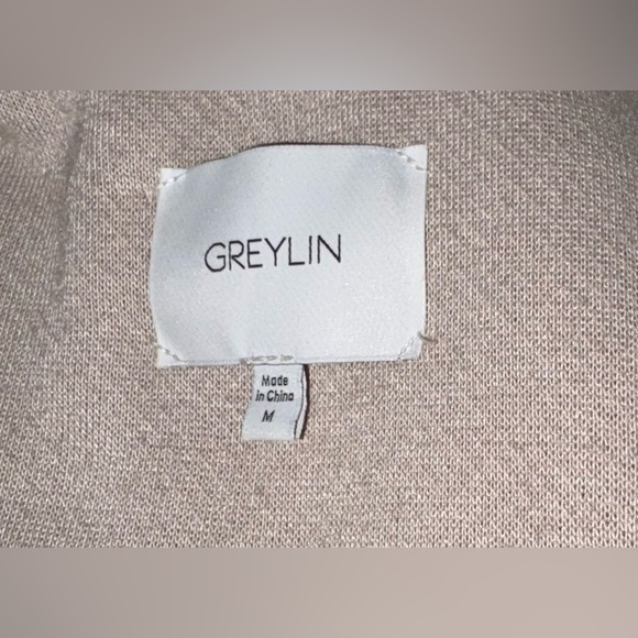 Greylin Anthropology Sz Medium Knit Beige Shirt Jacket Pockets Front Button - Picture 12 of 14